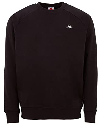Kappa VAUKE Unisex Sweatshirt I Pullover Herren aus Baumwolle I Basic für Sport und Freizeit I Sweater für Frauen & Männer I Pulli in Größe L, schwarz