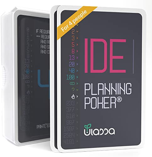 Agile Planning Poker Karten für 4 Personen - Scrum Poker Kartenset zur effizienten Aufwandsschätzung komplexer Projekt-Anforderungen im Team - Made in Germany - IDE Version