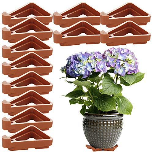 Wyi 48 Pcs Plant Pot Feet, Bosmere Pot Toes, Invisible Flower Pot Risers, Terra Cotta Pot Toes for Indoor and Outdoor Plant Pots