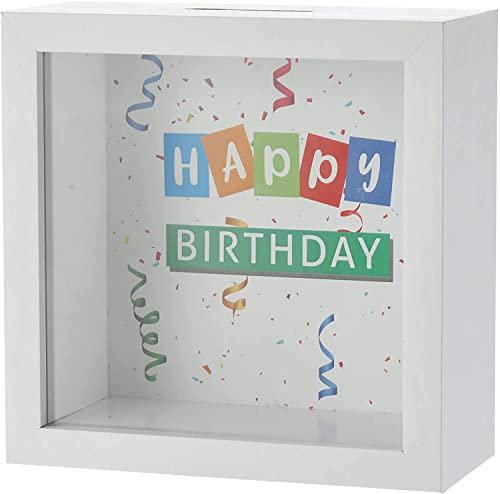 MC-Trend Spardose Happy Birthday Sparbüchse zum Geburtstag Geldgeschenk Verpackung Geld Geschenk-Idee Sparschwein (Happy Birthday)