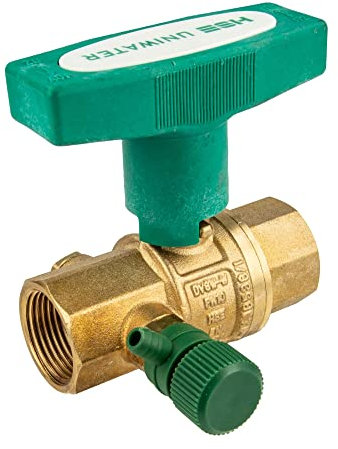 UNIWATER DVGW Kugelhahn 1 1/2 (6/4) Zoll IG (DN 40) mit Entleerung mit ISO-T-Griff, Typ 1469