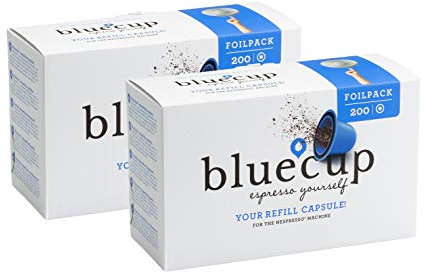 BLUECUP Capsules Réutilisables, Dosettes Rechargeables Compatibles avec les Machines (gamme Original) [400 couvercles]