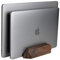 Oakywood - Soporte Vertical de Madera para 2 Portátiles - Compatible con MacBook Pro, MacBook Air, iPad - Nogal