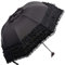 WANLIAN Parasol de las señoras del parasol del cordón de la princesa del paraguas del viaje de la protección UV(negro)