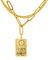 Amaxer Rider Waite Tarot Karte Halskette Retro Lucky Amulett Charm Anhänger Edelstahl Vintage Schmuck (XVIII-The Moon-Gold)