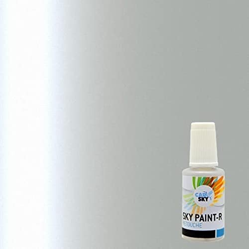 CARSKY stylo retouche peinture carrosserie compatible avec Suzuki White nacré ZNL (flacon pinceau 20ml) + vernis brillant (flacon pinceau 20ml)