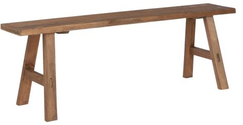 Mica Decorations Bold Kleine Bank aus Holz – L 108 x B 29,5 x H 36,5 cm – Recyclingholz – Braun