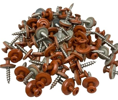 Spenglerschrauben V2A mit Dichtscheibe 4,5 x 45 mm 50 Stück (Rot RAL 8004)