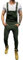 ORANDESIGNE Herren Jeans Latzhose Lange Jeanshose Jumpsuit Suspender Pants Retro Denim Bib Skinny Fit Streetwear Stone-Washed Zerreißen Arbeitshosen Qualität mit Taschen E Grün L