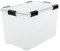 Iris Ohyama Airtight Plastic Storage Boxes with Lids, 70L, Set of 1, Clear, Hermetic Waterproof Seal, Durable Latching Buckles, Stackable, For Outdoors, Garage, Clothes, Dust Proof, BPA Free, AT-LD