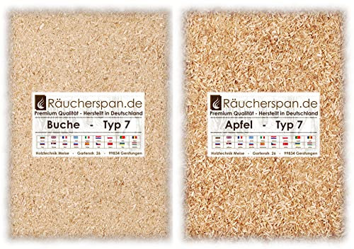 Räucherspäne Räuchermehl Buche Apfel Sparpaket zum Räuchern von Schinken Lachs Forelle
