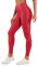 CRZ YOGA Damen Butterluxe Faux Leder Leggings Lederoptik High Waist Sporthose Kunstleder Stretch Workout Sportleggins - 67cm Rubinrotes klassisches Muster 40