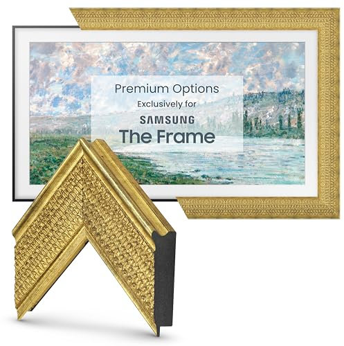 Frame My TV Deco TV-Rahmen – Gatsby Gold Smart Frame kompatibel nur mit Samsung The Frame TV und Pro (passend für 2021–2025, 32 Zoll)
