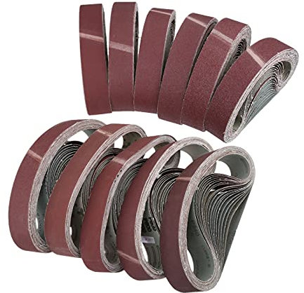 Cinturón de lijado, cinturón de pulido de papel de lija, 20 piezas 50 * 686 mm Cinturones de lijado abrasivos Papel de lijado for lijadoras de banda Herramienta de amoladora de banco Accesorios de gra