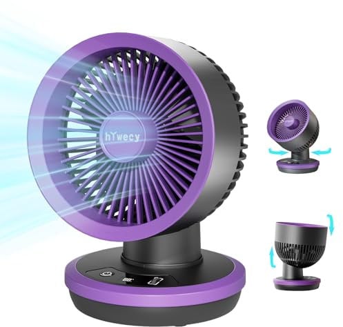 hYwecy Desk fan Oscillating Fan,1-100Speeds Adjustable Powerful Portable Fan,90° Oscillating Table Fan with 6000mAh Battery,Strong Cooling Airflow Personal Fan for Office,Bedroom,Home,Kitchen (Grey)
