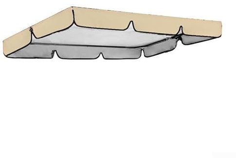 GLOBALHUT Waterproof Cover, Replacement Canopy Swing Seat Chair, Replacement Canopy For Swing Seat 2 & 3 Seater Swing Cover Top Garden(Beige164*114 * 15cm)