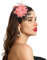 GEEHUA Fascinators Hüte für Frauen Teeparty, Stirnband Blume Cocktail Mesh Feder Hut Clip Hochzeit Karneval Derby Hut (Rosa)(Schneezahnfarbe)