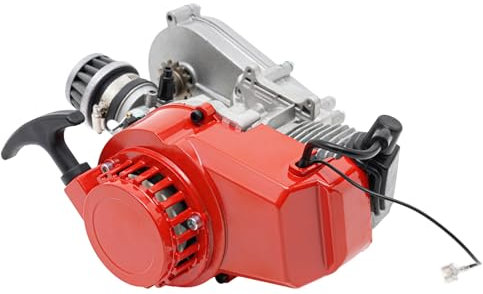 AOOUNGM 49CC Benzinmotor für Dirtbikes,Upgraded 2 Takt motor für Pocketbike,1.3 PS Dirtbike Benzinmotor für ATV Roller,Fahrrad Motor kit,Go Kart Luftgekühlte Benzinmotor Mini Motor Benzin