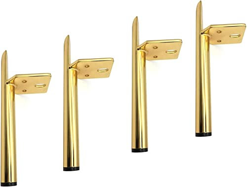 TIECHUINIUB 4 Pieces Golden Furniture Legs Furniture Feet Metal Stand Iron Ironing Board People Furniture Legs Replacement Feet Sofa-Gold||18cm