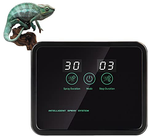 Reptile Humidifiers Smart Misting System | Reptile Mister Fogger with Timing Controller | Terrariums Humidifier Spray Kit with 360°Adjustable Misting Nozzles for Rainforest Plants Amphibian