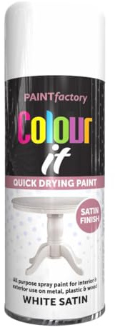 AlezyB - 12 x White Satin 400ml All Purpose Spray Paint | Use on Metal, Wood, Plastic and Multipurpose Aerosol Professional Quality Perfect Finish, for Interior Exterior and Excellent Coverage