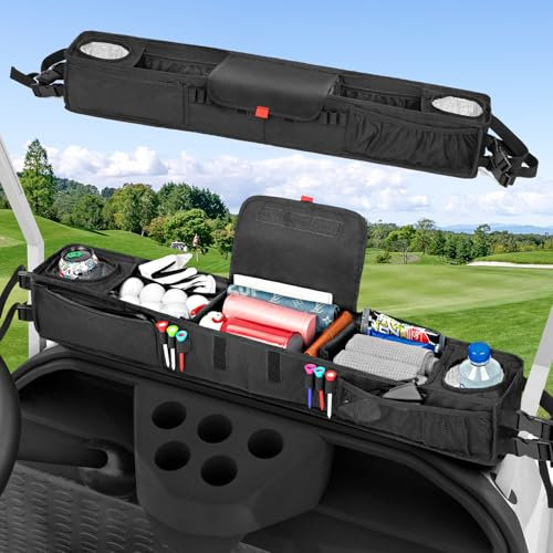 Acebirdie Golf Cart Front Storage Basket with Insulated Cup Holders