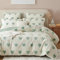 Freyamy Plüsch Bettwäsche Set 135x200 4Teilig Grün Weiß Herz Liebe Kunstpelz Flauschig Winterbettwäsche Flanell Samt Biber Warm Deckenbezug 2 Bettbezug mit Reißverschluss und 2 Kissenbezug 80x80cm