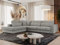 MKS MEBLE Ecksofa Sofa L-Form Hellgrau Strukture, Wohnlandschaft L-Form, Couch L Form, Sofagarnitur Couchgarnitur Polsterecke, Breite: 316 cm - Savona L - Hellgrau Strukture - Links