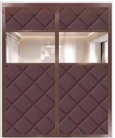 Thermovorhang Tür Winter, Magnetischer Türvorhang Kälteschutz, PU-wasserdichte Material-Isolierungstürvorhänge, Thermovorhang tür(Brown,170x220cm/67x87in)