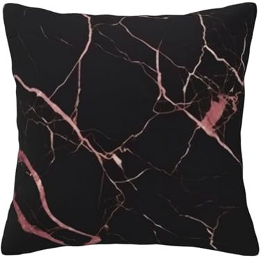 DFEPFKGOKL Black Rose Gold Marble Throw Pillows For Sofa - Soft Cushion Covers, Square Couch Bed Pillowcases, Stylish Comfort Home Decorative