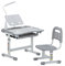 VEVOR Schreibtisch Set Kinderschreibtisch Arbeitstisch und Stuhl höhenverstellbare (53-71 cm) belastbar (100 kg) mit Tischlampe & 0–40° geneigten Schreibtischplatte für Schlafzimmer Grau