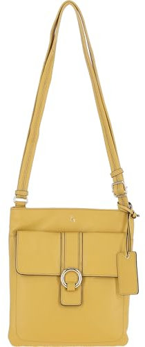 Ashwood Women’s Genuine Leather Crossbody - Elegant Shoulder Handbag with Adjustable Strap, Secure Zip Closure & Multiple Pockets: 64033 (Ochre Yellow)