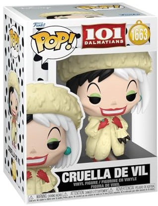 Funko POP! Disney: 101 Dalmatians - Cruella De Vil (1 in 6 Chase Chance) | Offizieller Fanartikel und Merch - Vinyl Sammelfigur als Regal Deko - Geschenkidee zum Geburtstag für Fans und Sammler