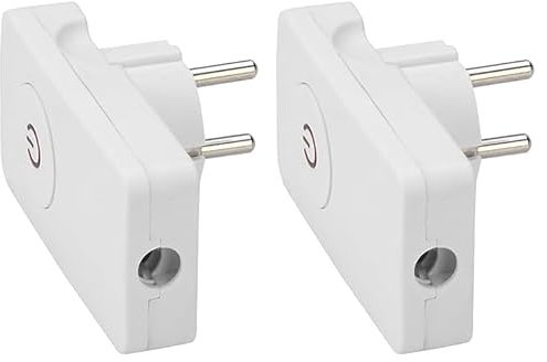 POLY POOL - PP0453 Platzsparender Stecker 16 A 2P - Stecker mit isolierender Schraubkabelklemme - Stecker mit EIN/AUS-Schalter - Schwarz, hergestellt in Italien, mit 90°-Kabelabgang - (Packung mit 2)