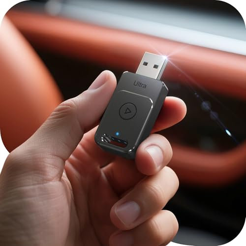 Cleviton for Apple Carplay Wireless Adapter, 3X Autoverbindung, Keine Latenz, Plug & Play, Bluetooth 5.3 & WiFi 6, 2025 Mini Car Play Kabellos Dongle für iPhone 5~16 & 927+ Autos, USB-A/C, Grau