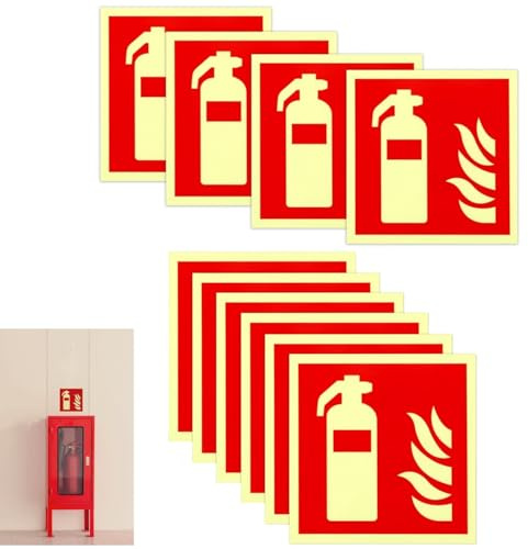 Señal extintor,10 Piezas Protección contra incendios,Señalización seguridad,Señalización de emergencia,Etiqueta extintor para Interior y Exterior