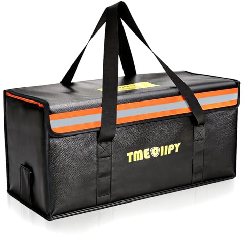 Akku Tasche Feuerfest für Ebike Lipo Battery Aufladung und Lagerung | Feuerfest bis 1800°F, 3-Lagig Material, Wasserdicht, Tragbar für Hause Camping Reisen, für Ebike/Lipo/Powerbank