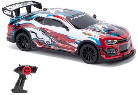 CMJ RC Cars Road Rebels ‘Crimson Thunder’ Remote Control Car 1:14 Scale – 2.4GHz High Speed Racing Sportscar – 10MPH, 25 Metre Range – Toy for Kids & Adults – Red