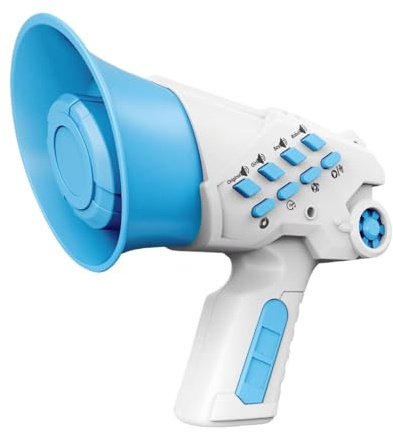 mophrati Changeur de Voix Portable multimode, Enregistrement et Transformation de la Voix, Peut Changer Divers Sons, mégaphone électrique , Bleu
