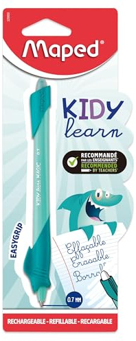 Maped - Radierbarer Stift Kidy Learn – Tier-Stift für Kinder mit integriertem Radiergummi, nachfüllbar und ergonomisch – Schulbedarf zum Erlernen des Schreibens – Zubehör für den Schulanfang