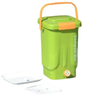 MotiveTech Bac à Compost pour Déchets, Poubelle étanche pour Balcon, 26 Cm X 25.5 Cm X 36
