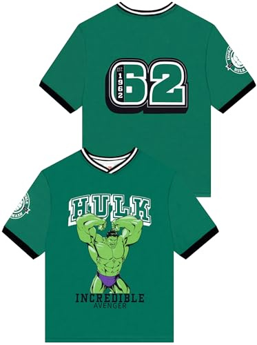 Marvel Camiseta, Camiseta De Fútbol Infantil De The Incredible Hulk para Niño, Ropa para Niño, Verde 4-5 Años