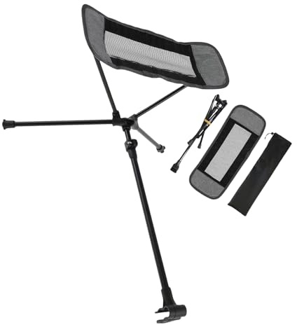 Repose-pieds pliable et amovible en aluminium pour chaise de camping Repose-pieds pour la pêche en plein air Repose-pieds portable rétractable réglable pour activités de plein air