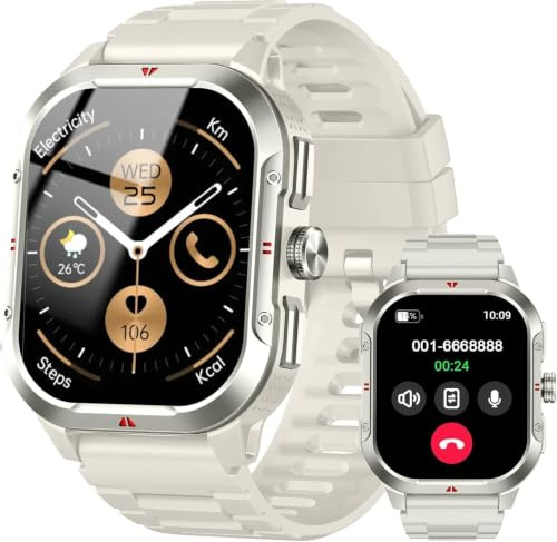 Smartwatch para hombre GPS, pantalla HD de 2.06, reloj inteligente militar con función de teléfono, impermeable IP68, reloj deportivo, más de 110 modos deportivos, reloj de fitness con monitor de