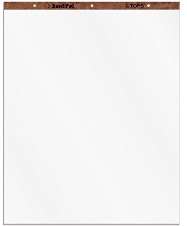 TOPS Standard Easel Pads, 3-Hole Punched, 27 x 34 Inch, Plain White, 50 Sheets/Pad, Carton of 2 Pads (7903)