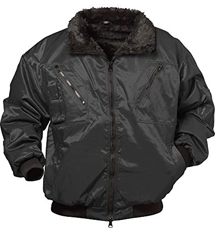 Piloten-Jacke 4 in 1 - Kragenfutter und Ärmel abtrennbar - schwarz - Größe: S
