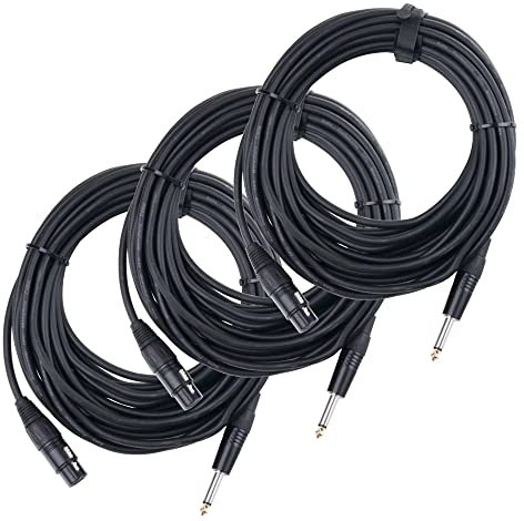 Pronomic Stage XFJ-10 Câble Micro XLR/KL 10m 3x Set XLR (femelle) / Jack 6.35 mm mono