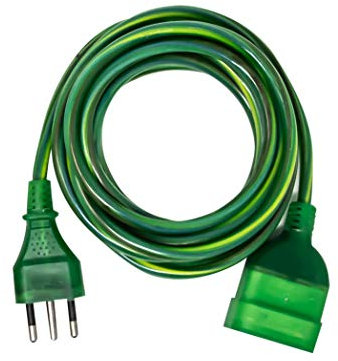 Electraline 46104 Prolunga, Lunghezza 3 m, Presa 10 A 230V, Sezione Cavo 3x1 mm, Verde