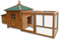 Wiltec Nagerhaus 1650 x 735 x 980 mm, Hasenstall aus Fichtenholz, mit Bitumeneindeckung, Hühnerstall mit Nistkasten, Kleintierhaus Freilauf Gehege
