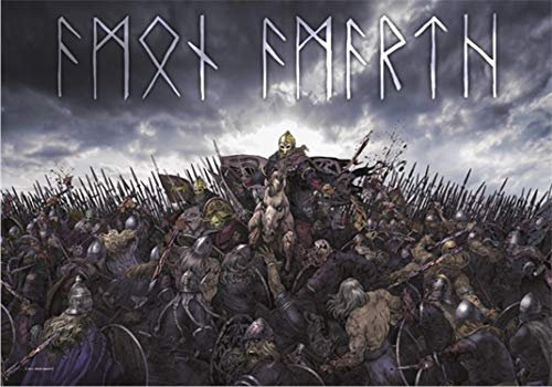 Heart Rock Bandiera Originale Amon Amarth - Battlefield Tessuto, Multicolore, 110x75x0.1 cm